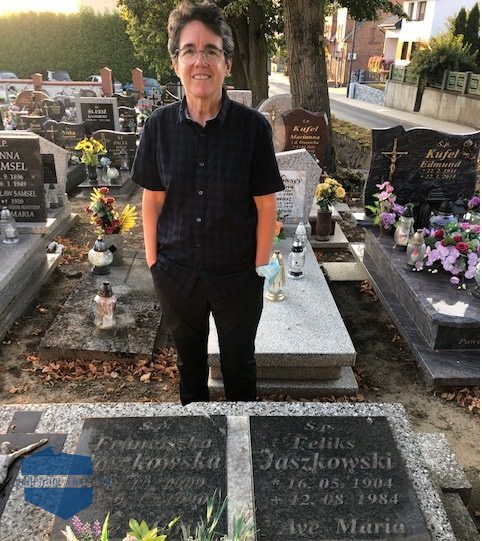 person visiting Polish graveyard, finding graves of Polish family